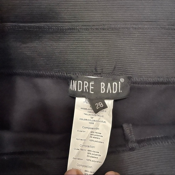 ANDRE BADI BLACK PANTS FAUX LEATHER DETAIL SIZE 28 - Picture 3 of 5